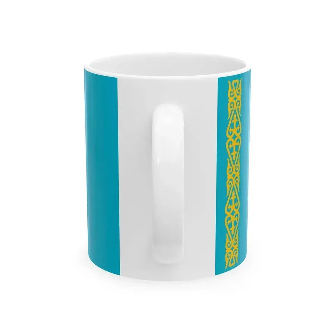 Flag of Kazakhstan non-pantone (Kazakhstan) White Coffee Mug - Go Mug Yourself