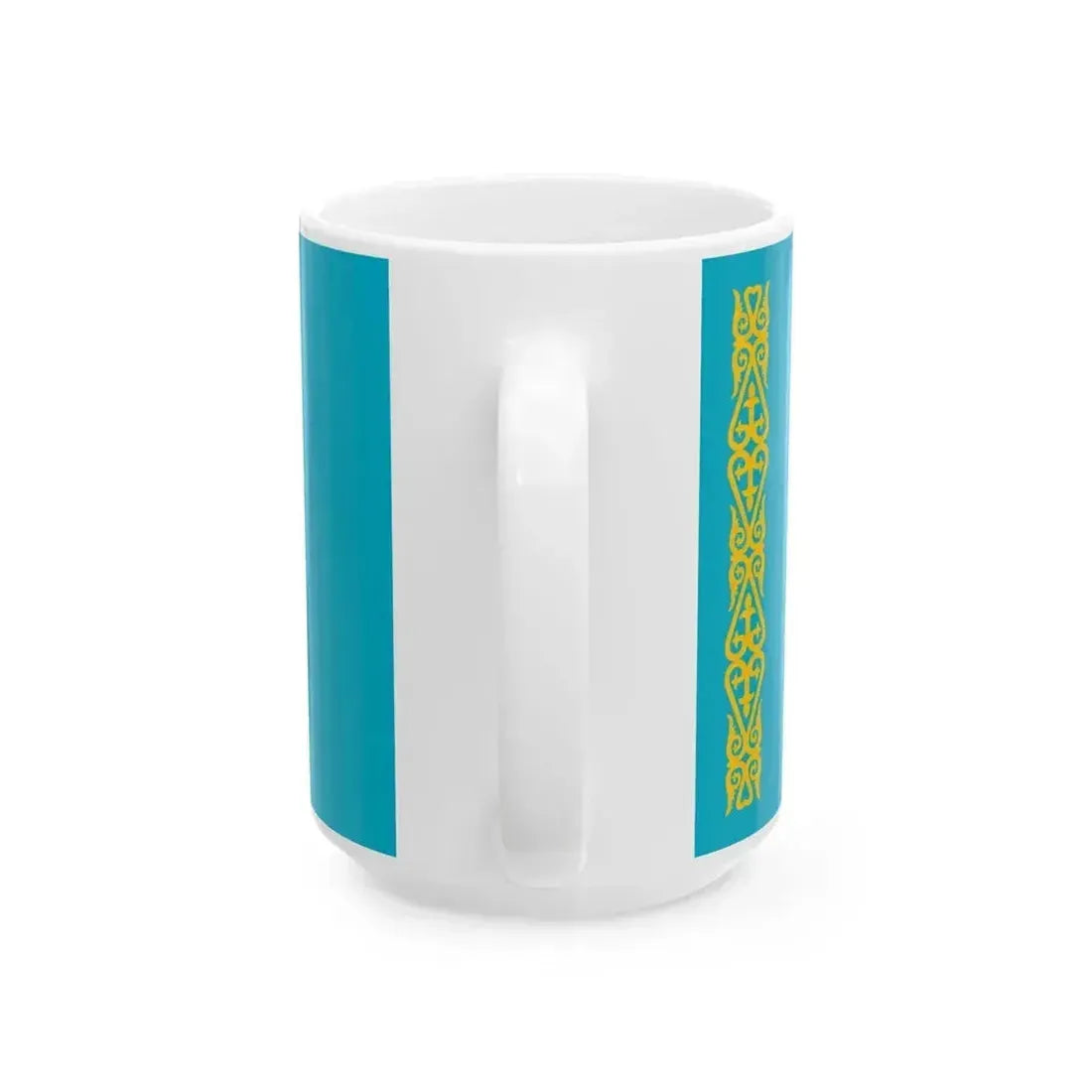 Flag of Kazakhstan non-pantone (Kazakhstan) White Coffee Mug - Go Mug Yourself