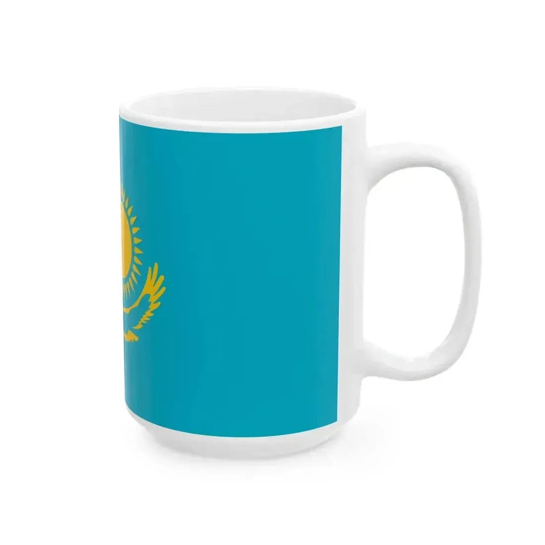 Flag of Kazakhstan non-pantone (Kazakhstan) White Coffee Mug - Go Mug Yourself
