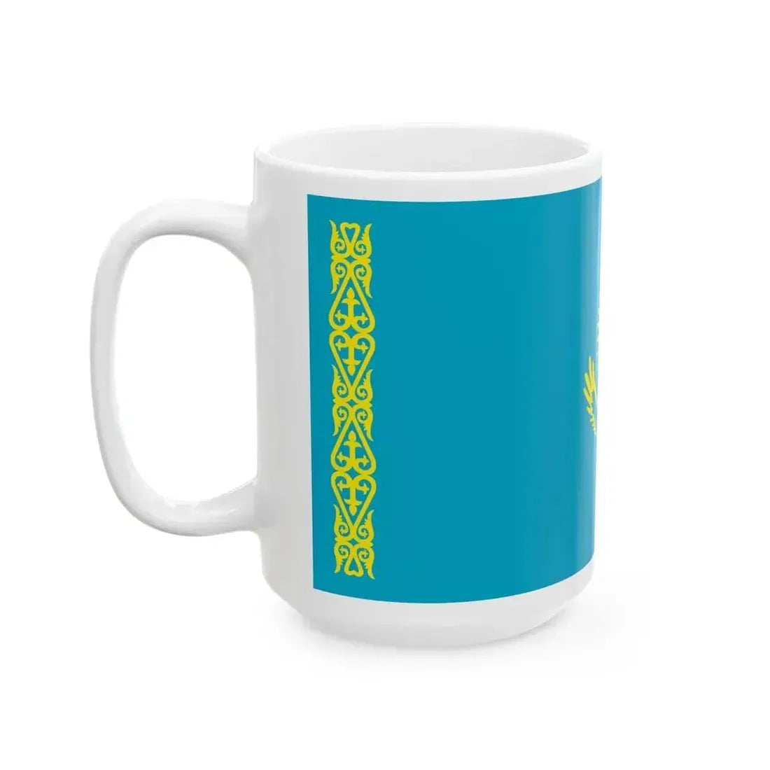 Flag of Kazakhstan President of Kazakhstan website (Kazakhstan) White Coffee Mug - Go Mug Yourself