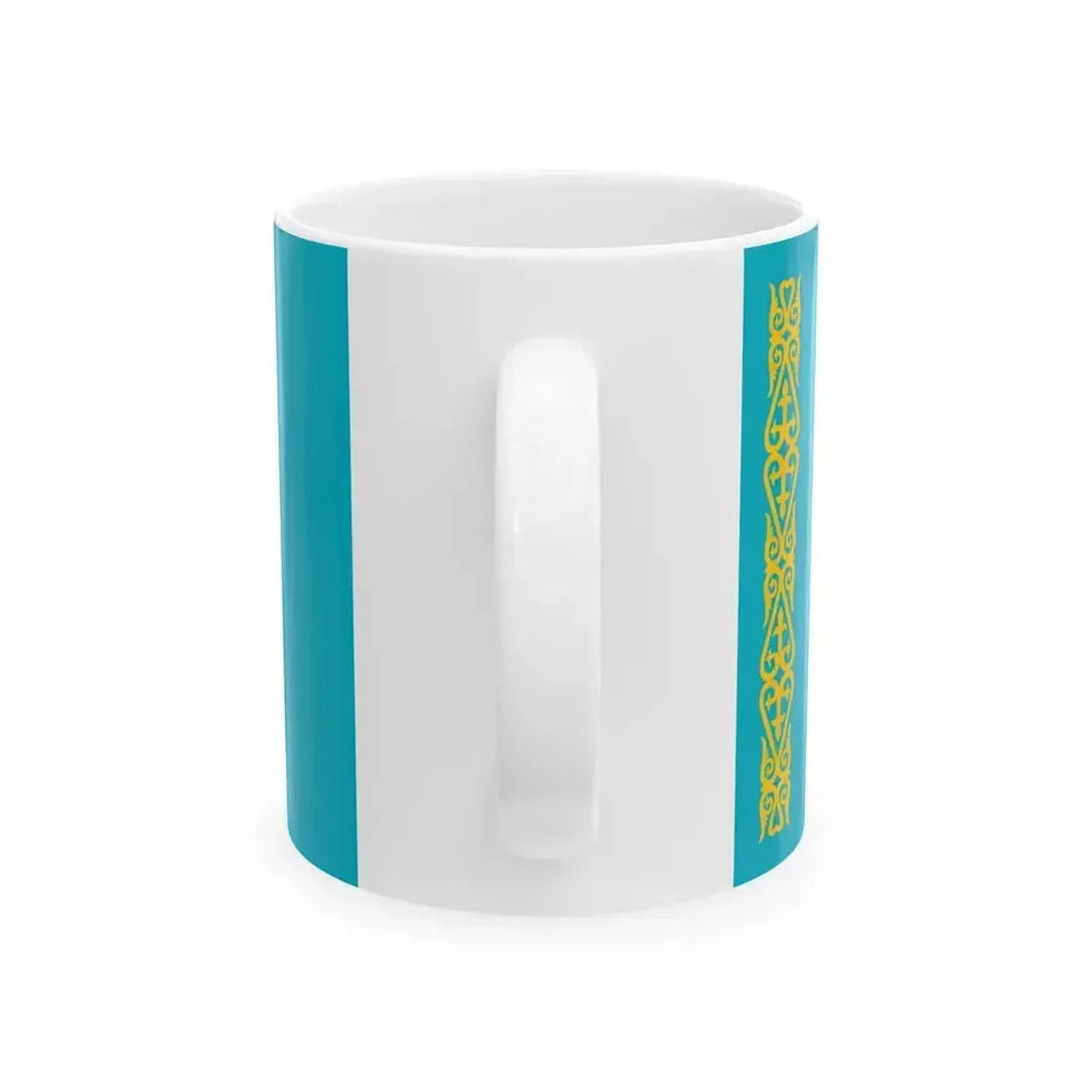Flag of Kazakhstan type 1 (Kazakhstan) White Coffee Mug - Go Mug Yourself