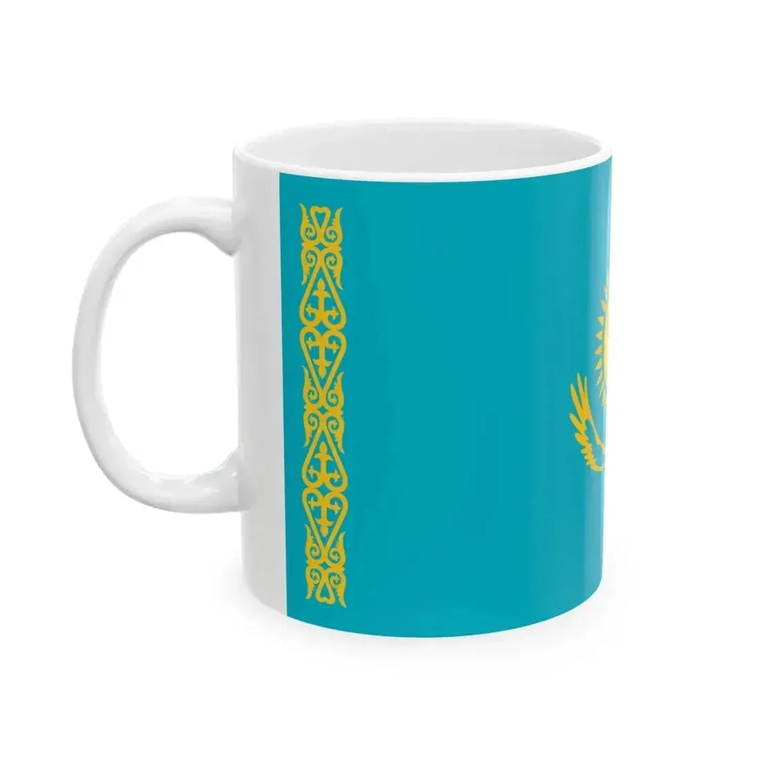 Flag of Kazakhstan type 1 (Kazakhstan) White Coffee Mug - Go Mug Yourself