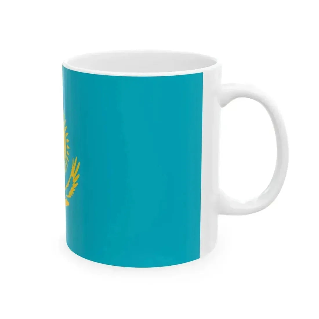 Flag of Kazakhstan type 1 (Kazakhstan) White Coffee Mug - Go Mug Yourself