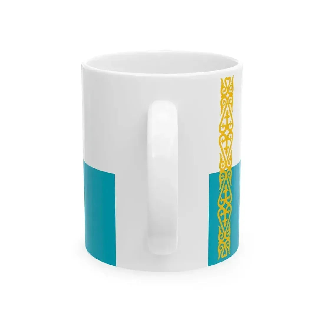 Flag of Kazakhstan Unofficial civil (Kazakhstan) White Coffee Mug - Go Mug Yourself
