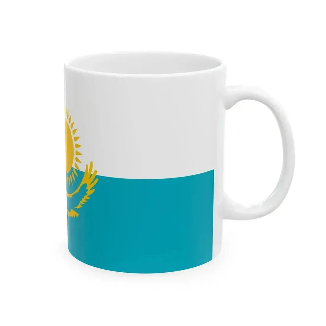Flag of Kazakhstan Unofficial civil (Kazakhstan) White Coffee Mug - Go Mug Yourself