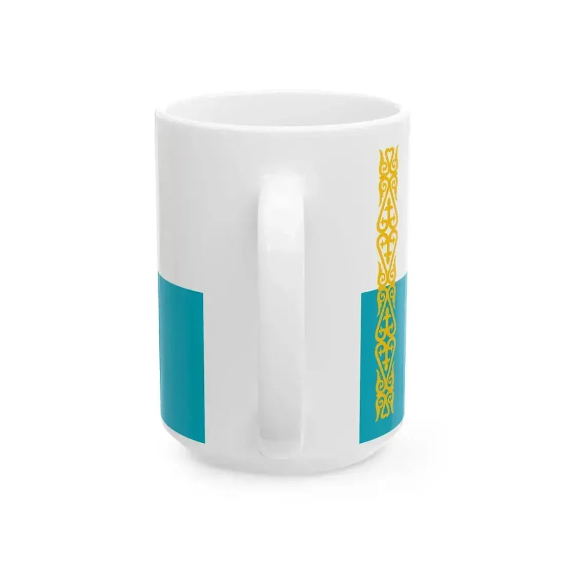 Flag of Kazakhstan Unofficial civil (Kazakhstan) White Coffee Mug - Go Mug Yourself