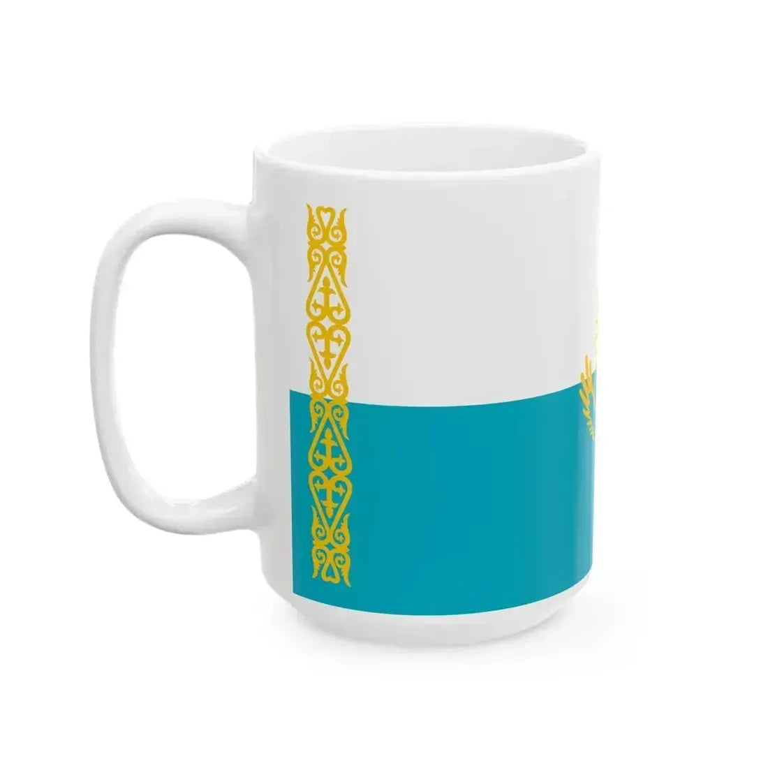 Flag of Kazakhstan Unofficial civil (Kazakhstan) White Coffee Mug - Go Mug Yourself