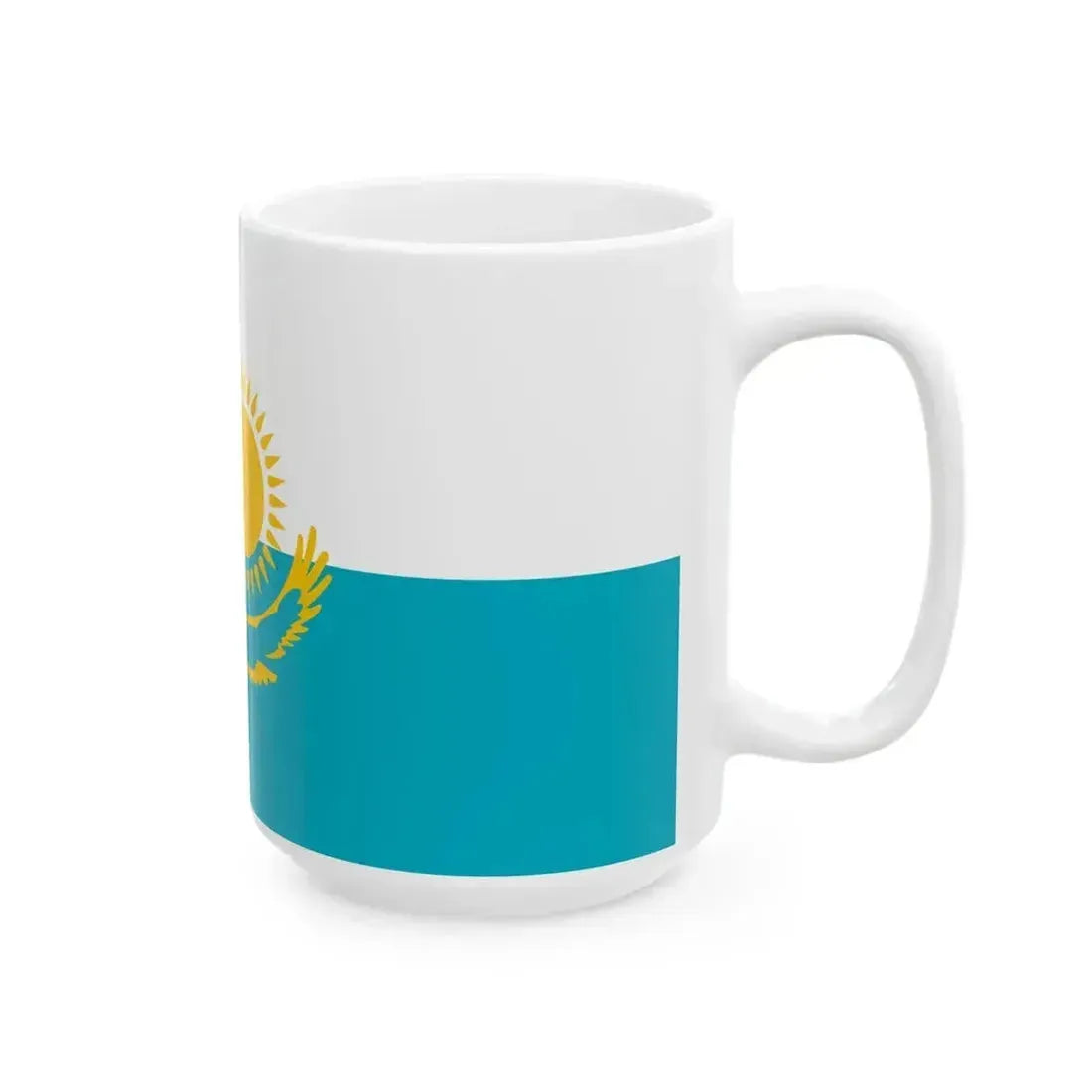 Flag of Kazakhstan Unofficial civil (Kazakhstan) White Coffee Mug - Go Mug Yourself