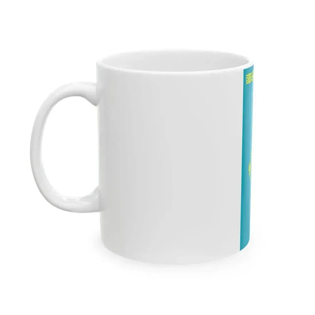 Flag of Kazakhstan vertical (Kazakhstan) White Coffee Mug - Go Mug Yourself