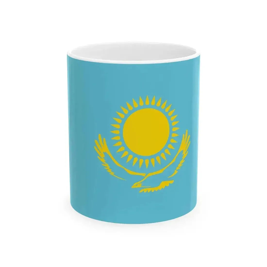 Flag of Kazakhstan WFB 2000 (Kazakhstan) White Coffee Mug 11oz - Go Mug Yourself