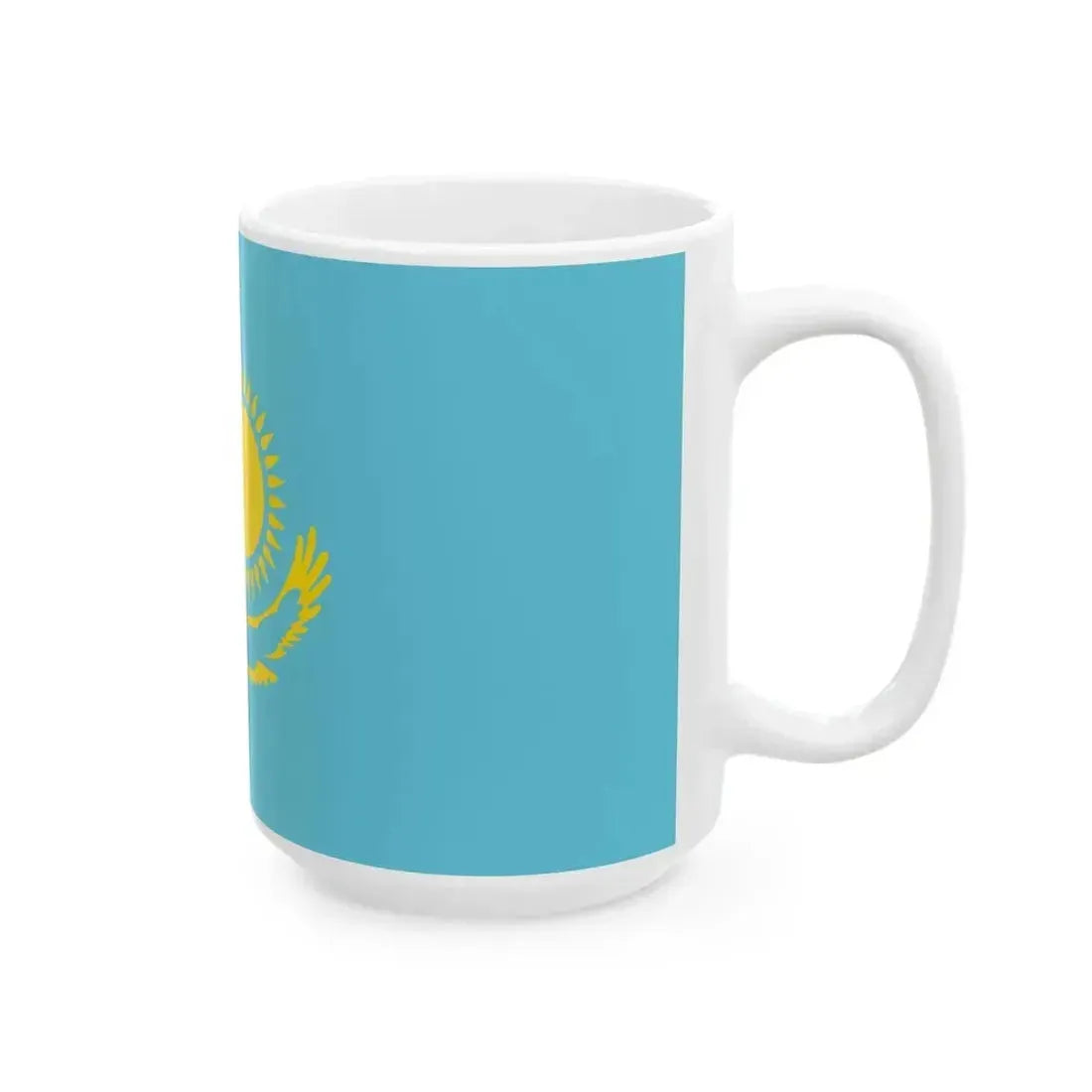 Flag of Kazakhstan WFB 2000 (Kazakhstan) White Coffee Mug - Go Mug Yourself