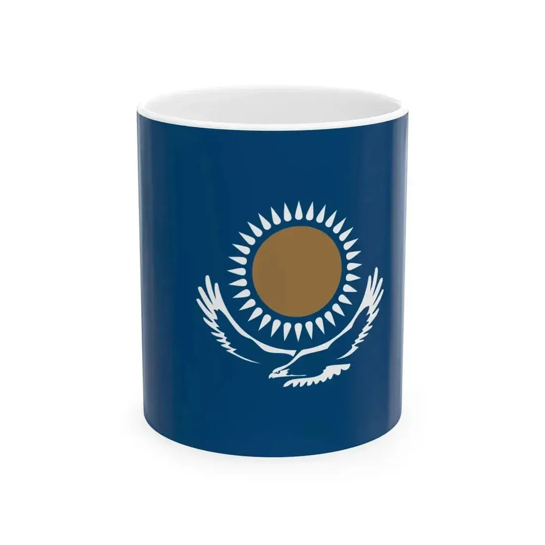 Flag of Kazakhstan WFB - RGB variant (Kazakhstan) White Coffee Mug 11oz - Go Mug Yourself
