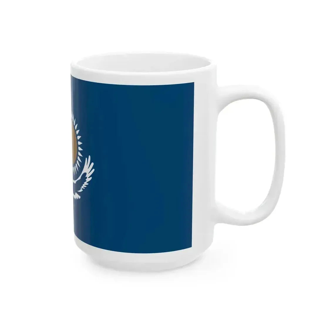 Flag of Kazakhstan WFB - RGB variant (Kazakhstan) White Coffee Mug - Go Mug Yourself