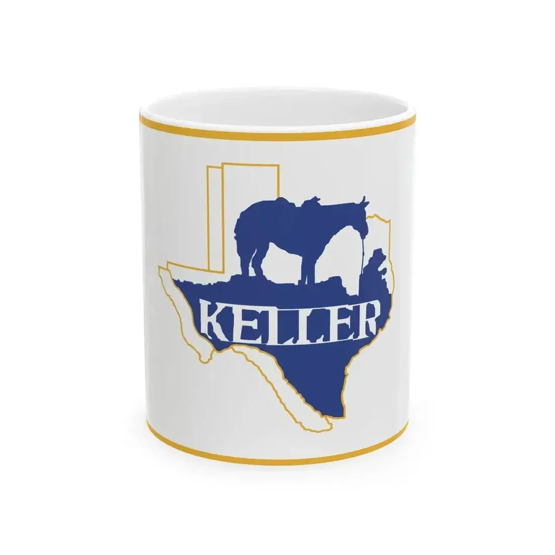 Flag of Keller Texas (United States) White Coffee Mug 11oz - Go Mug Yourself