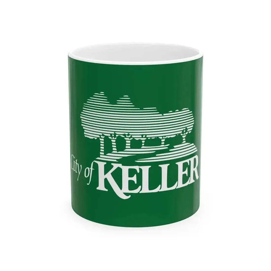 Flag of Keller (United States) White Coffee Mug 11oz - Go Mug Yourself
