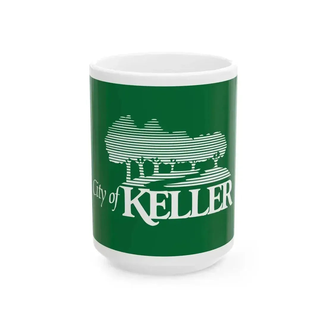 Flag of Keller (United States) White Coffee Mug 15oz - Go Mug Yourself