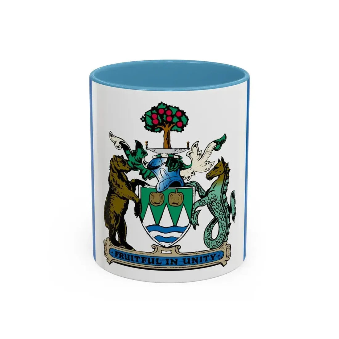 Flag of Kelowna British Columbia Canada - Accent Coffee Mug 11oz Light Blue - Go Mug Yourself