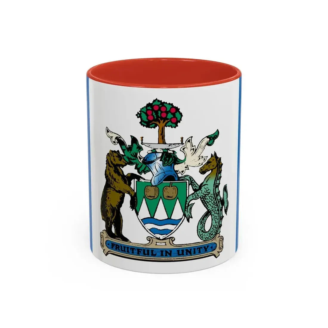 Flag of Kelowna British Columbia Canada - Accent Coffee Mug 11oz Red - Go Mug Yourself