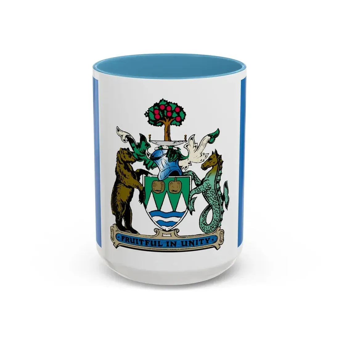 Flag of Kelowna British Columbia Canada - Accent Coffee Mug 15oz Light Blue - Go Mug Yourself