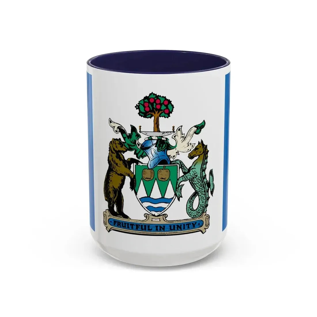 Flag of Kelowna British Columbia Canada - Accent Coffee Mug 15oz Navy - Go Mug Yourself