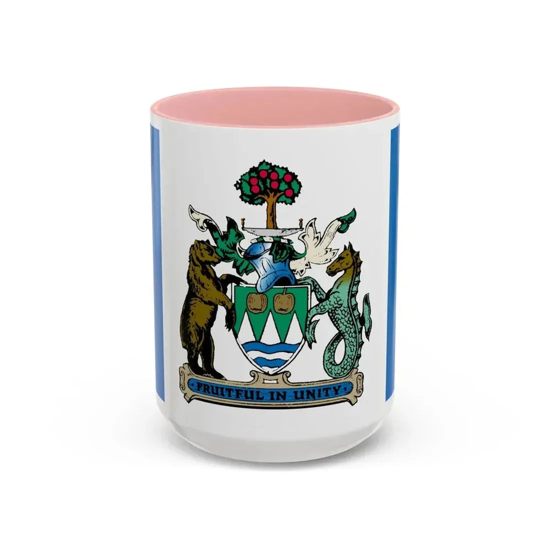 Flag of Kelowna British Columbia Canada - Accent Coffee Mug 15oz Pink - Go Mug Yourself