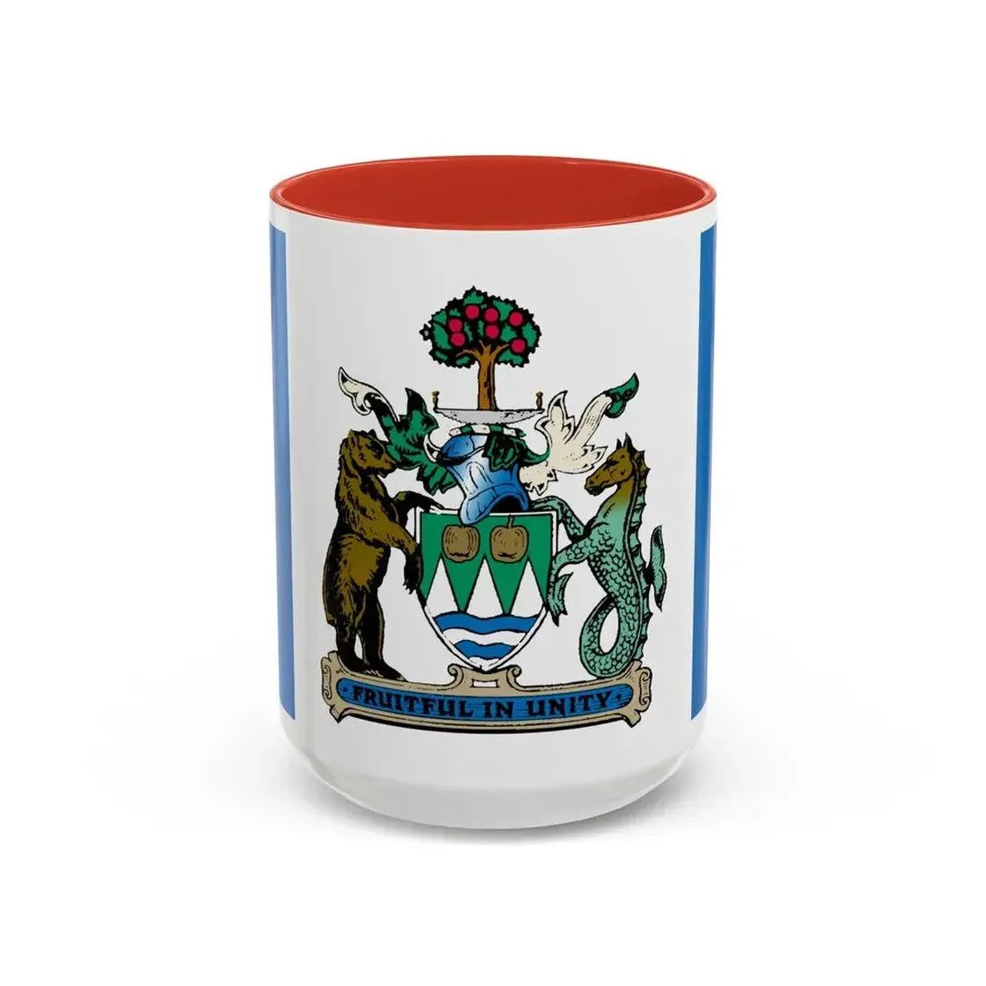 Flag of Kelowna British Columbia Canada - Accent Coffee Mug 15oz Red - Go Mug Yourself