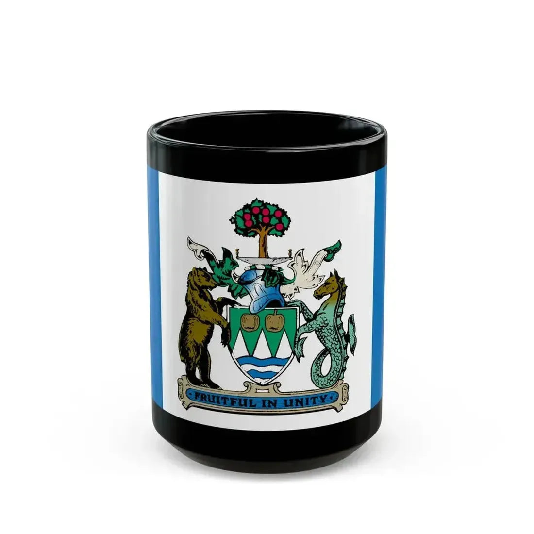 Flag of Kelowna British Columbia Canada - Black Coffee Mug 15oz - Go Mug Yourself