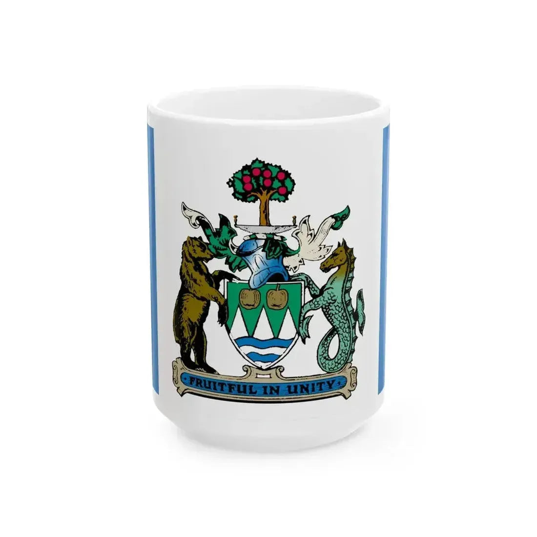 Flag of Kelowna British Columbia Canada - White Coffee Mug 15oz - Go Mug Yourself