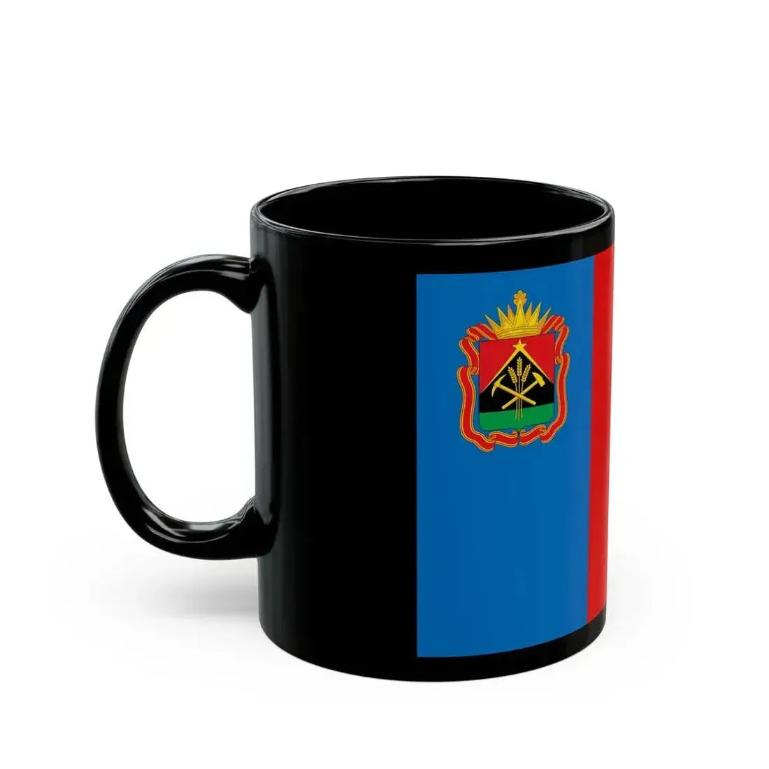 Flag of Kemerovo Oblast Russia - Black Coffee Mug - Go Mug Yourself