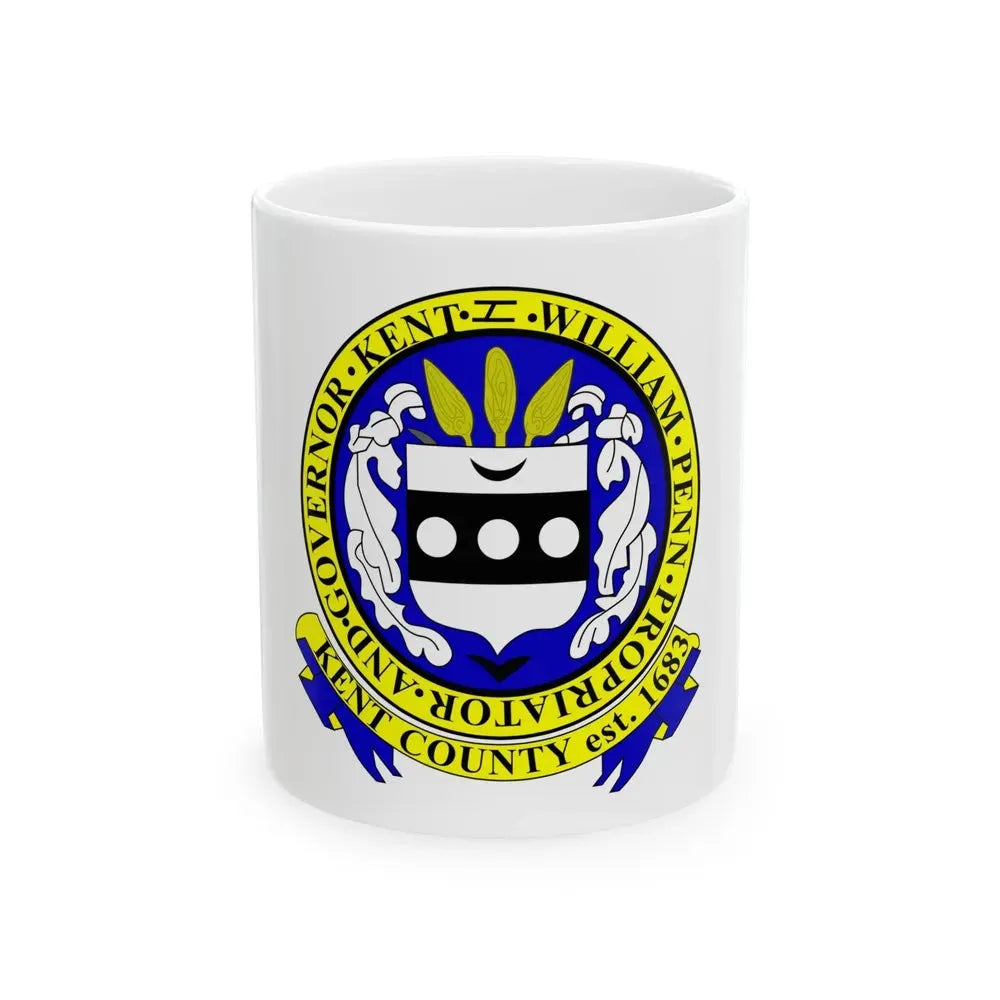 Flag of Kent County Delaware (United States) White Coffee Mug 11oz - Go Mug Yourself