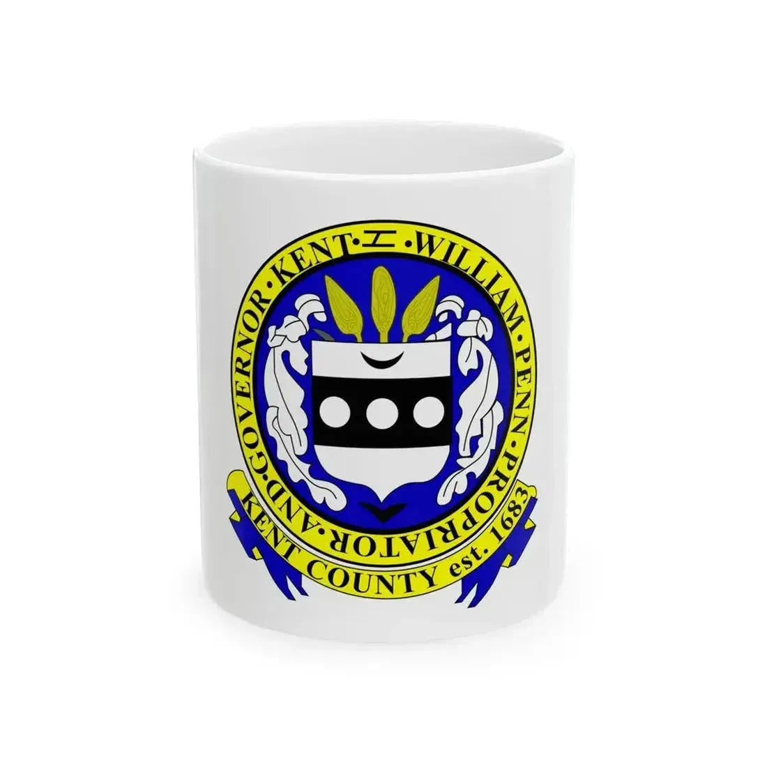 Flag of Kent County Delaware (United States) White Coffee Mug 11oz - Go Mug Yourself