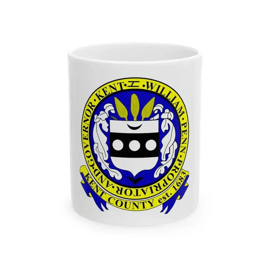Flag of Kent County Delaware (United States) White Coffee Mug 11oz - Go Mug Yourself