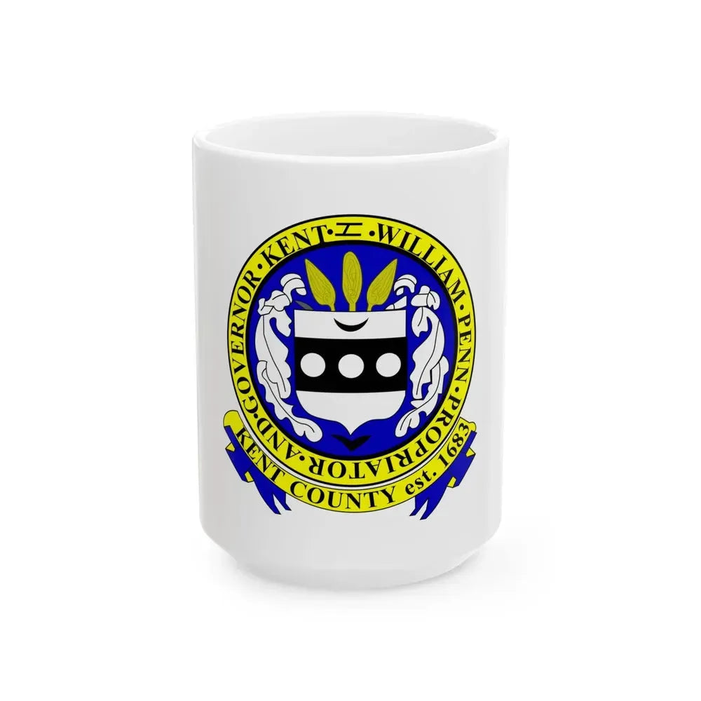 Flag of Kent County Delaware (United States) White Coffee Mug 15oz - Go Mug Yourself