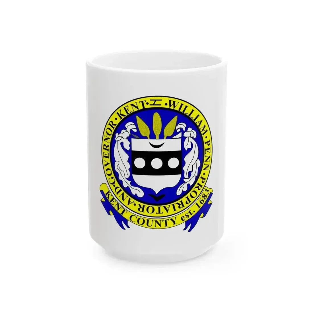 Flag of Kent County Delaware (United States) White Coffee Mug 15oz - Go Mug Yourself