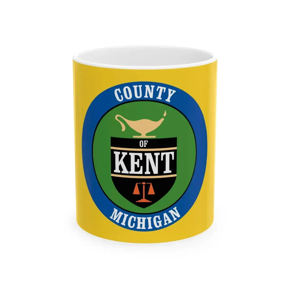 Flag of Kent County Michigan (United States) White Coffee Mug 11oz - Go Mug Yourself