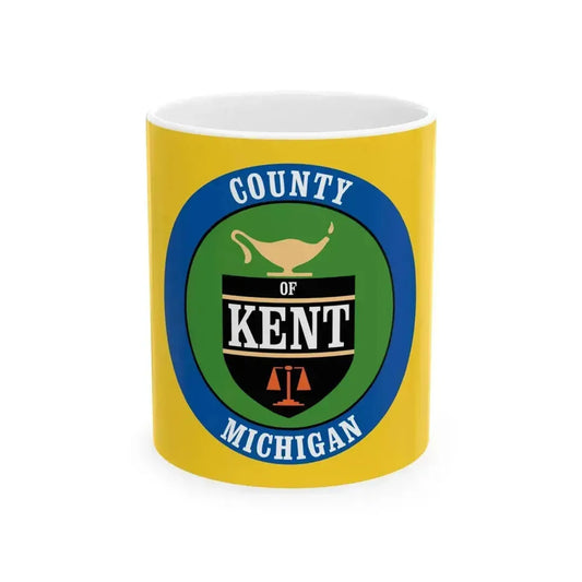 Flag of Kent County Michigan (United States) White Coffee Mug 11oz - Go Mug Yourself