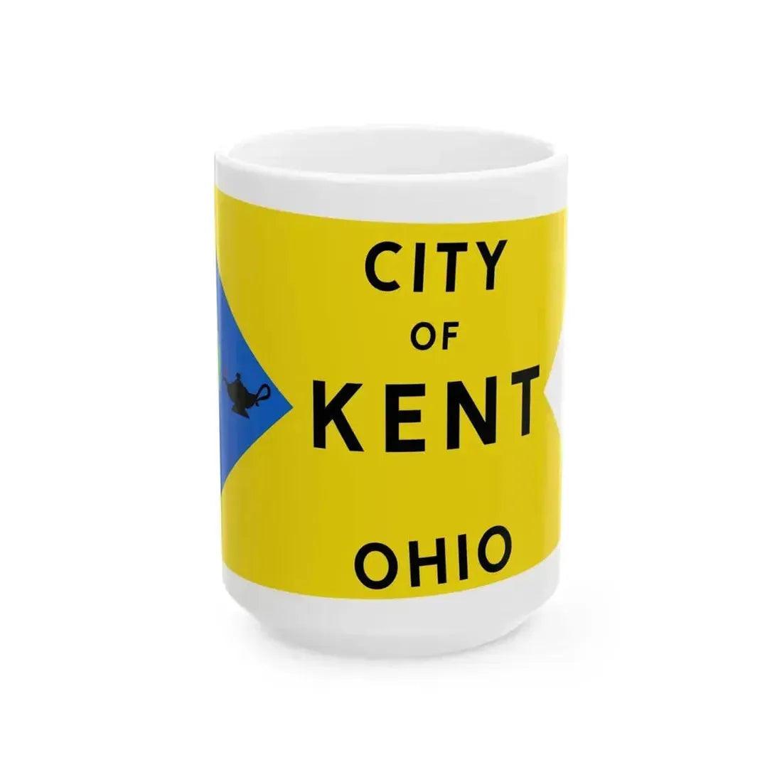 Flag of Kent Ohio 1975-2023 (United States) White Coffee Mug 15oz - Go Mug Yourself