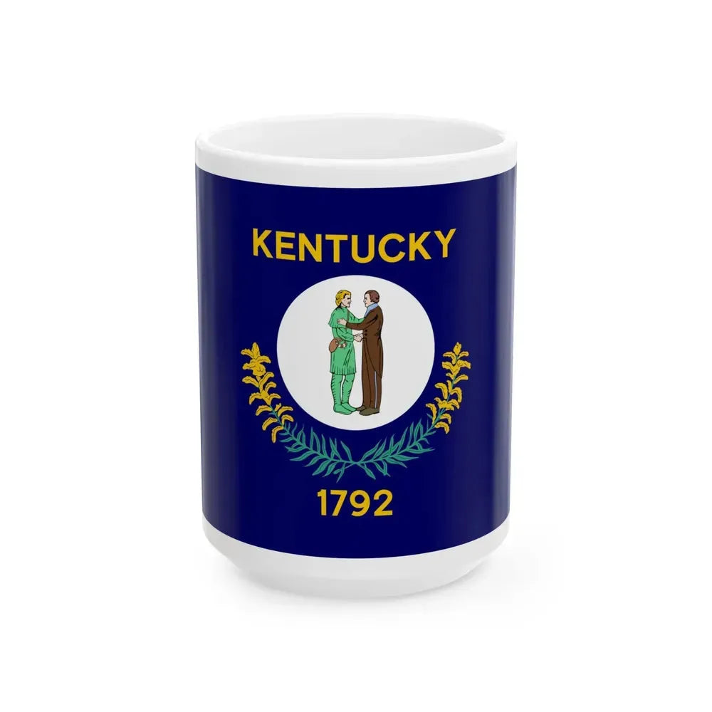 Flag of Kentucky 1918-1963 (United States) White Coffee Mug 15oz - Go Mug Yourself