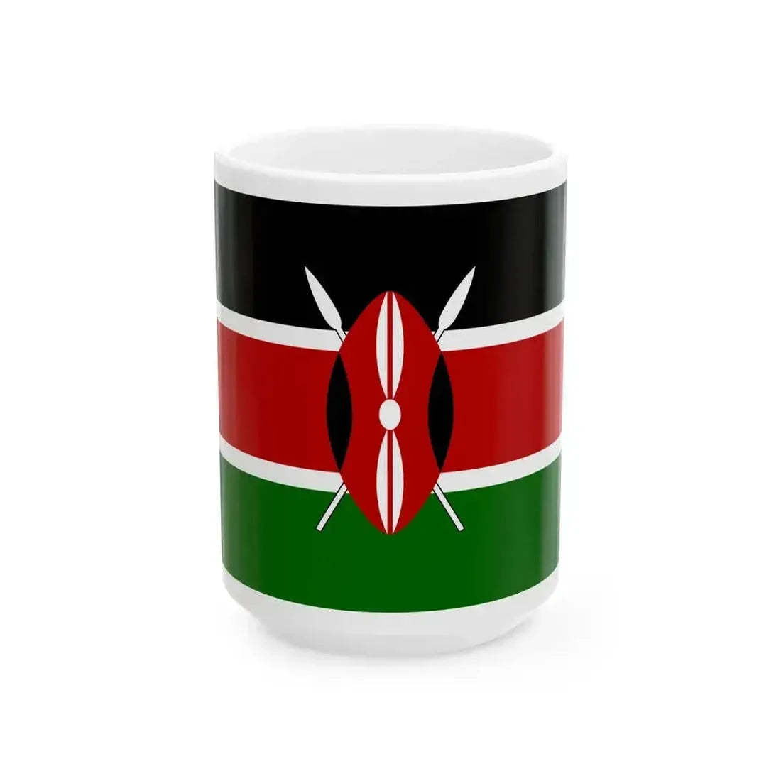 Flag of Kenya (Kenya) White Coffee Mug 15oz - Go Mug Yourself