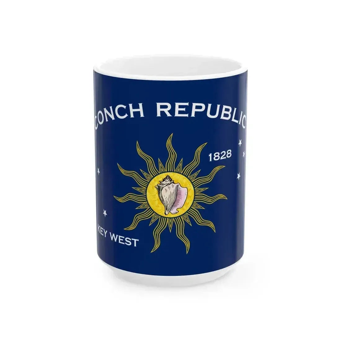Flag of Key West Florida (United States) White Coffee Mug 15oz - Go Mug Yourself