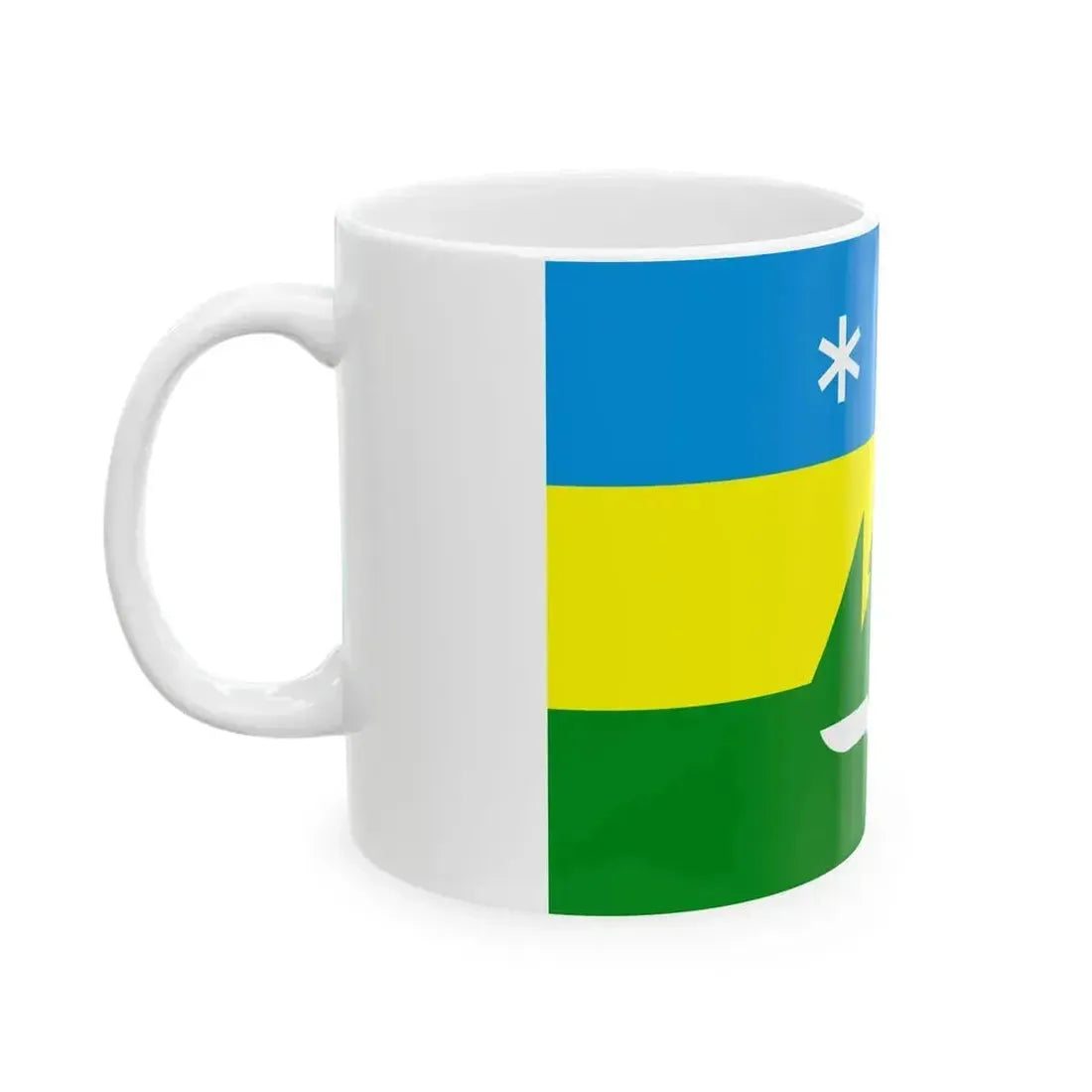Flag of Khanty-Mansiysk (Russia) White Coffee Mug - Go Mug Yourself