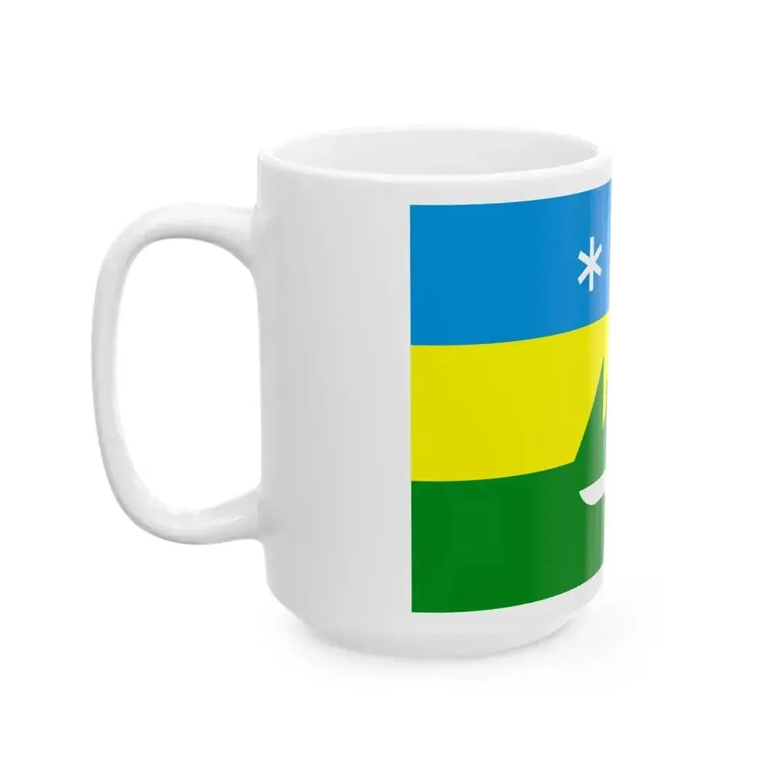 Flag of Khanty-Mansiysk (Russia) White Coffee Mug - Go Mug Yourself