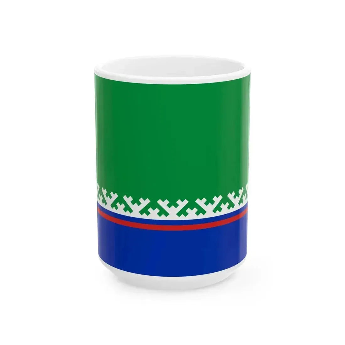 Flag of Khanty-Mansiysky rayon Yugra (Russia) White Coffee Mug 15oz - Go Mug Yourself