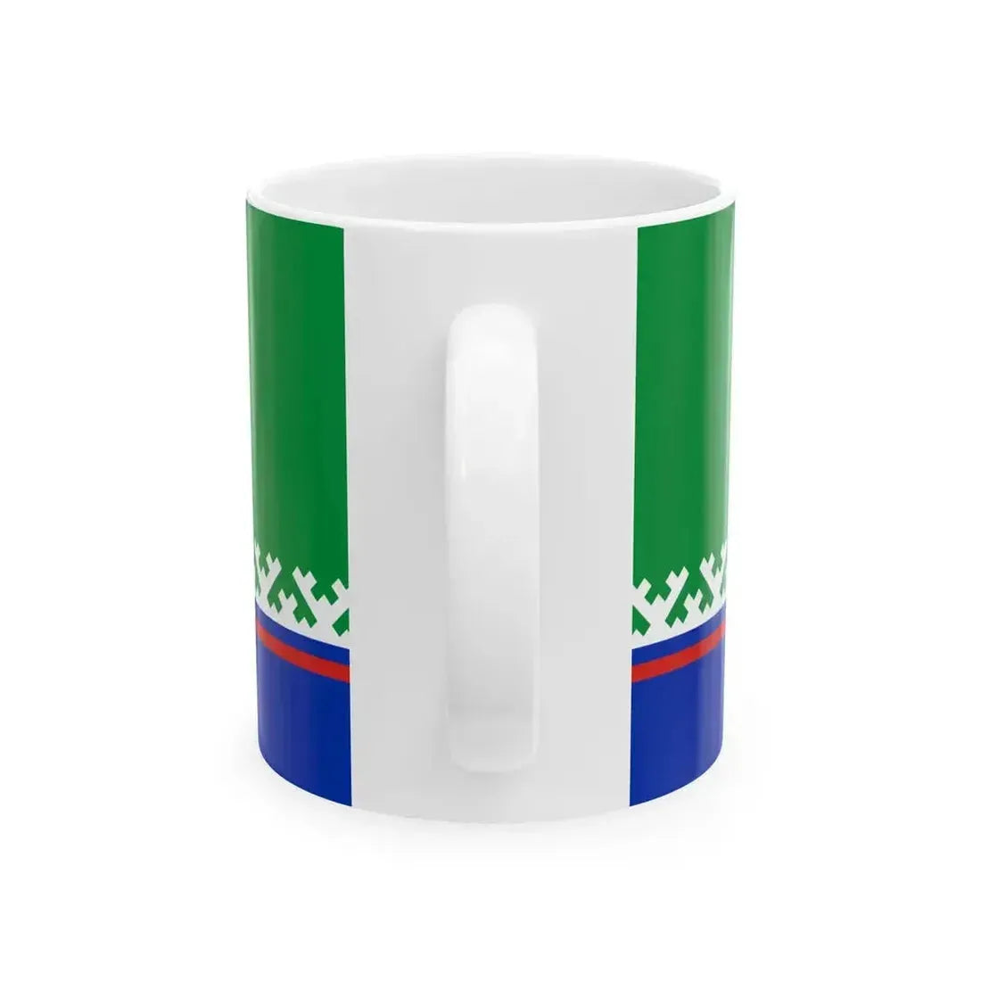 Flag of Khanty-Mansiysky rayon Yugra (Russia) White Coffee Mug - Go Mug Yourself