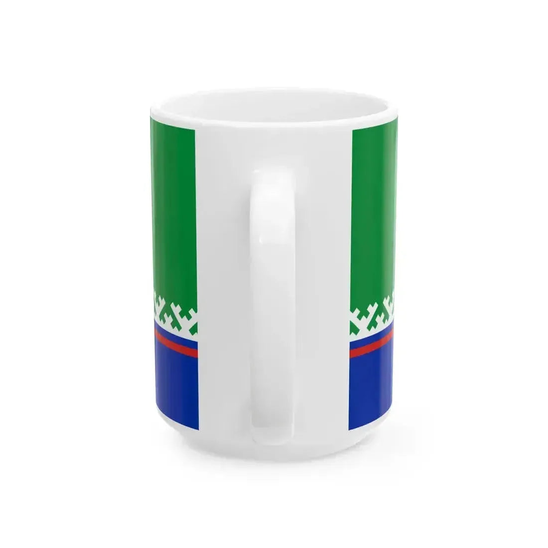 Flag of Khanty-Mansiysky rayon Yugra (Russia) White Coffee Mug - Go Mug Yourself