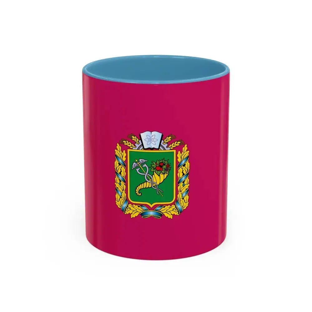 Flag of Kharkiv Oblast Ukraine - Accent Coffee Mug 11oz Light Blue - Go Mug Yourself