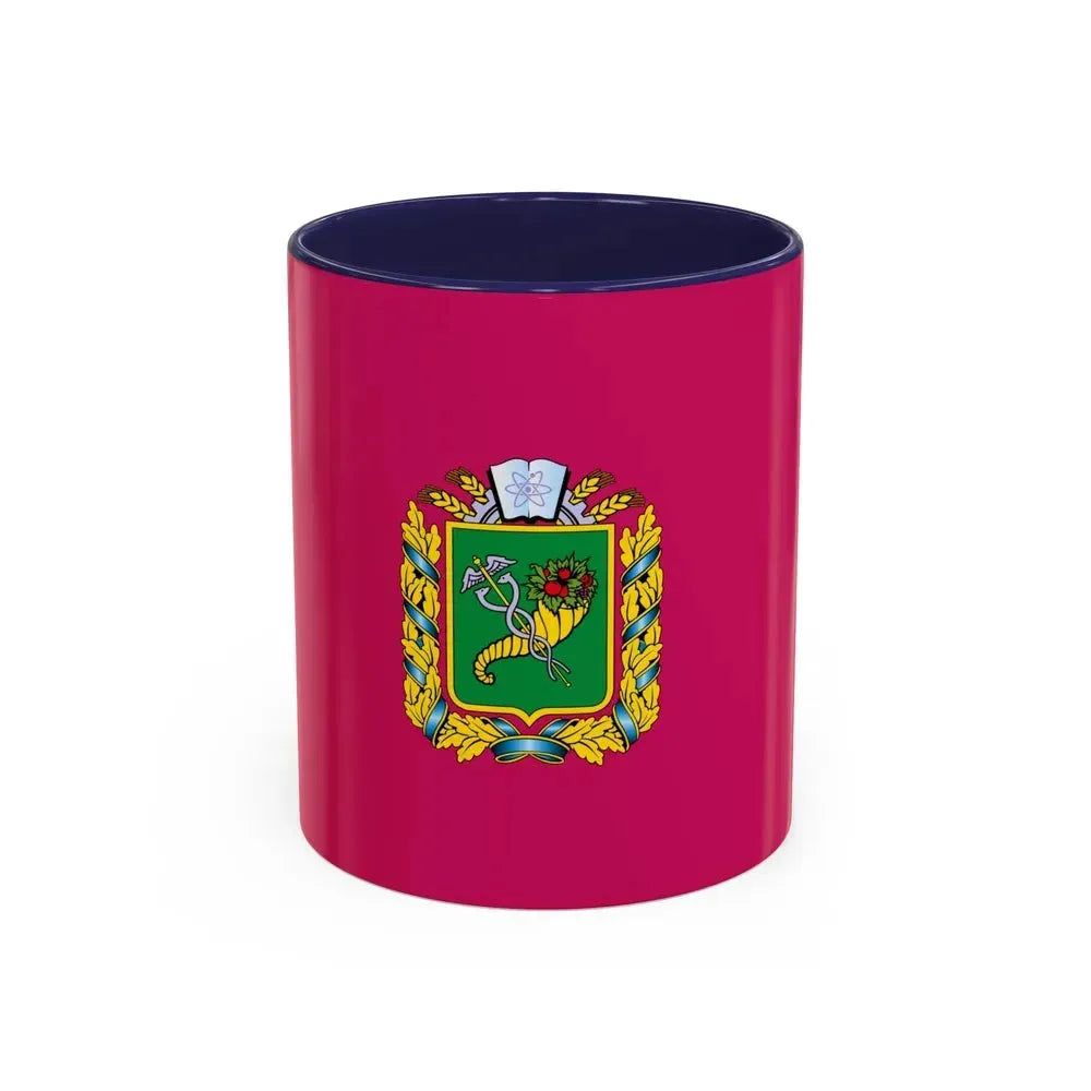 Flag of Kharkiv Oblast Ukraine - Accent Coffee Mug 11oz Navy - Go Mug Yourself