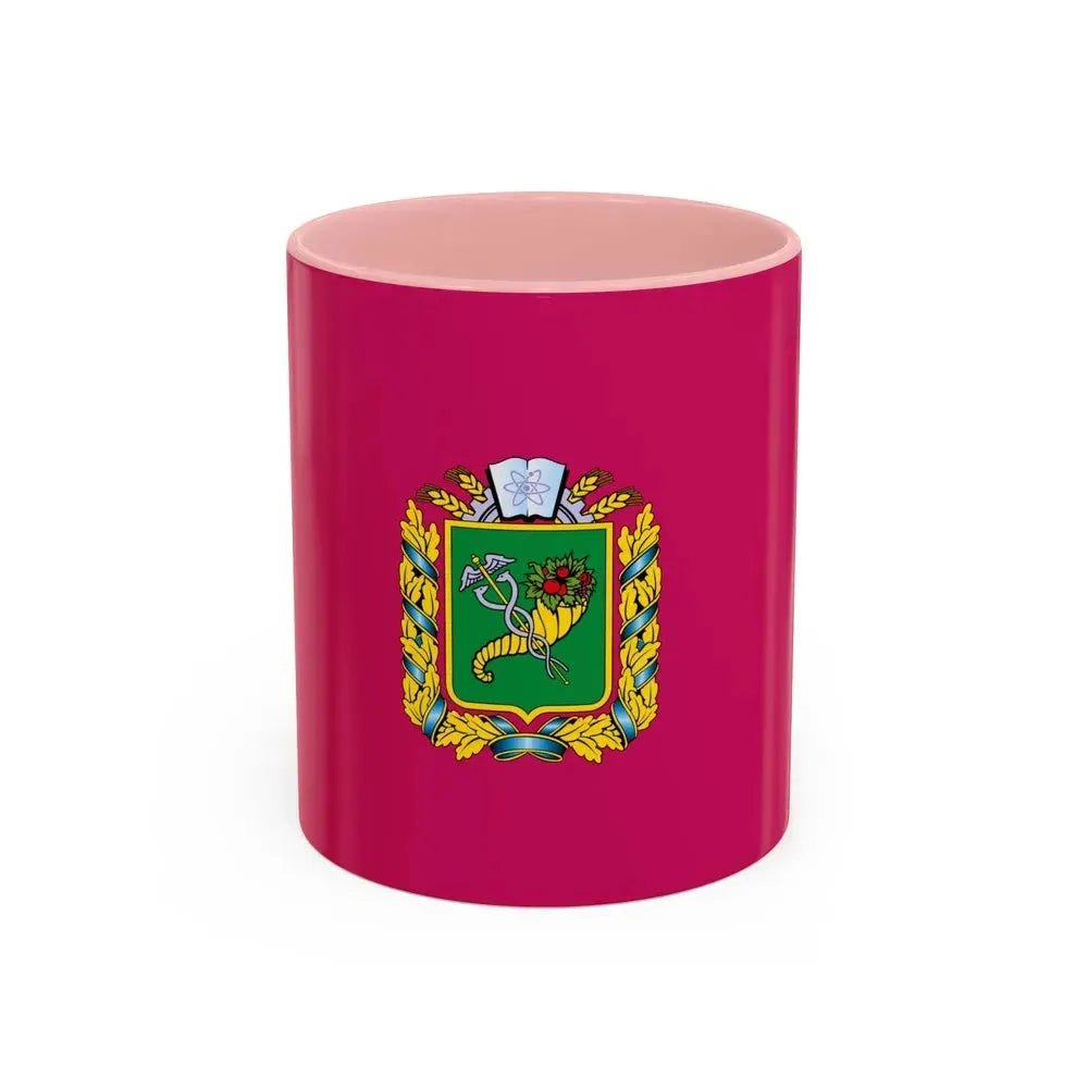 Flag of Kharkiv Oblast Ukraine - Accent Coffee Mug 11oz Pink - Go Mug Yourself