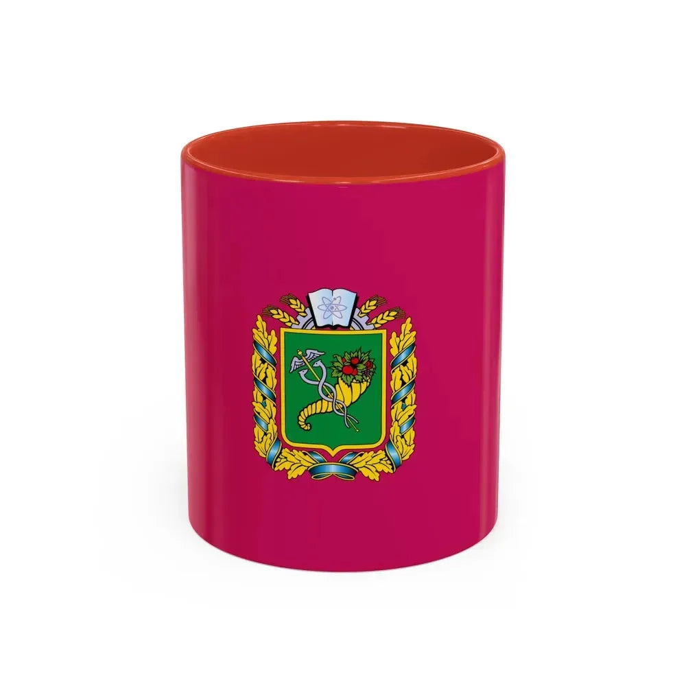 Flag of Kharkiv Oblast Ukraine - Accent Coffee Mug 11oz Red - Go Mug Yourself