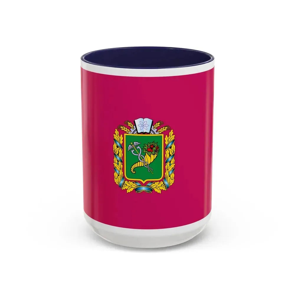 Flag of Kharkiv Oblast Ukraine - Accent Coffee Mug 15oz Navy - Go Mug Yourself
